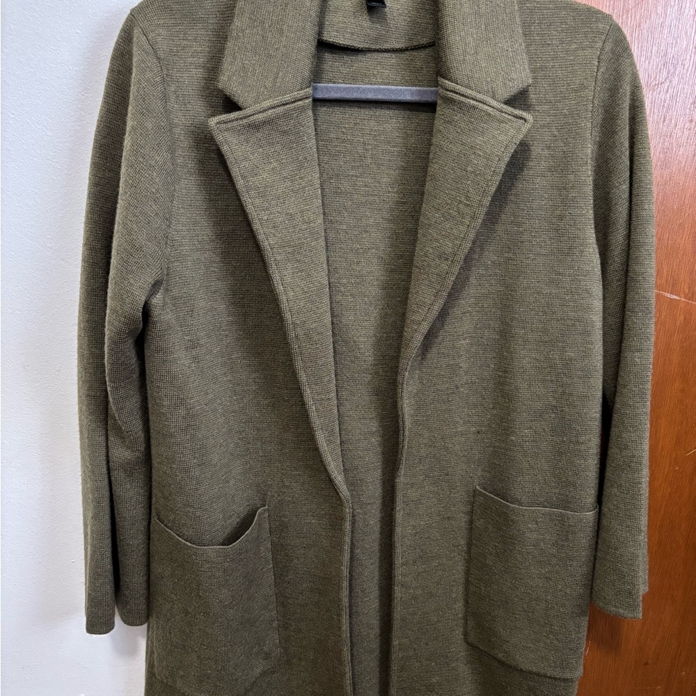 J. Crew Khaki Open Front Sweater